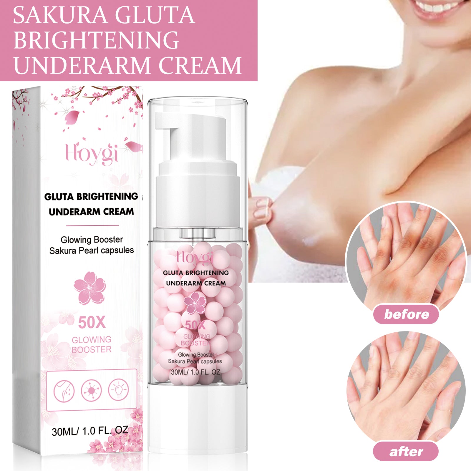 Hoygi Brightening Underarm Cream - Dark Spot Lightening Treatment
