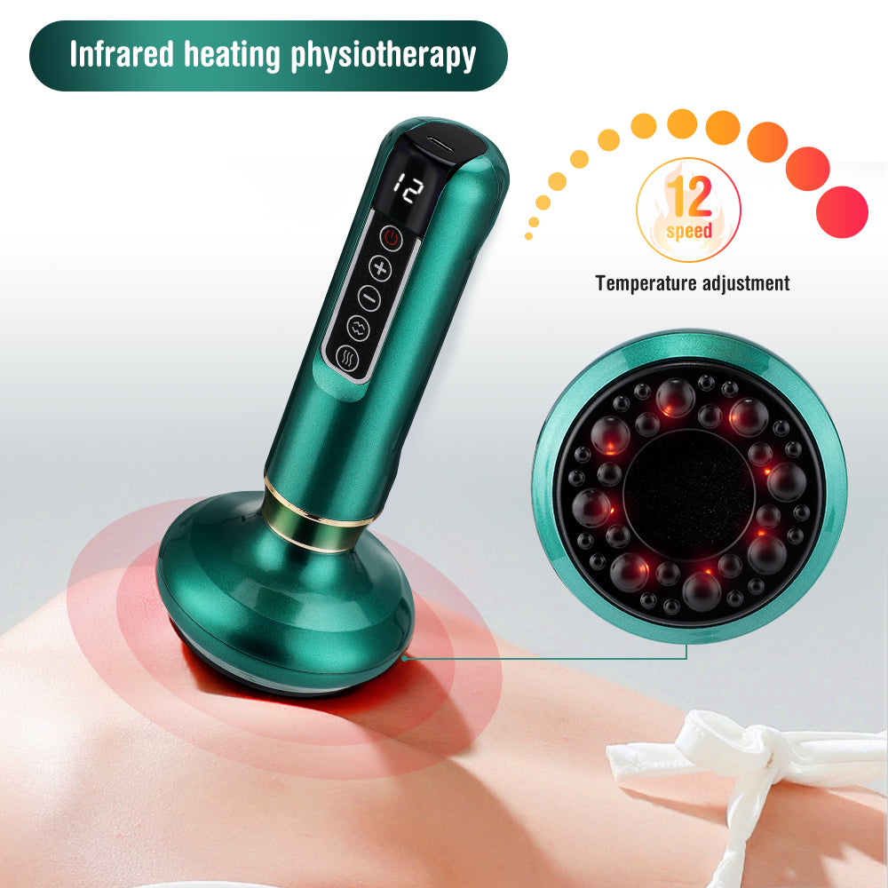 Electric Vacuum Cupping Massager - Anti-Cellulite Gua Sha with Infrared Heat Therapy