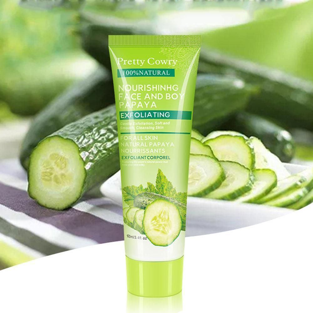 Cucumber Coconut Papaya Exfoliating Gel Cream - Face & Body Cleanser