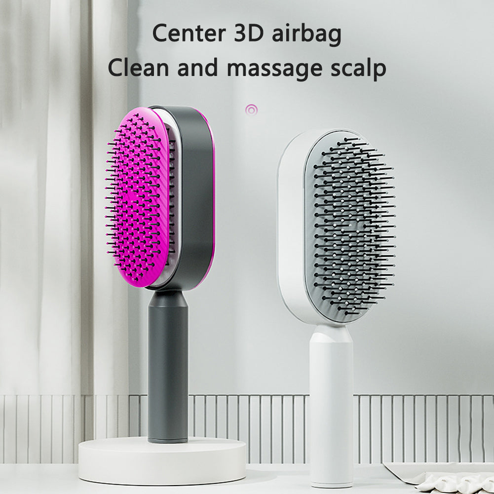 Self-Cleaning Hair Brush - Scalp Massage Detangling Brush for Hair Growth