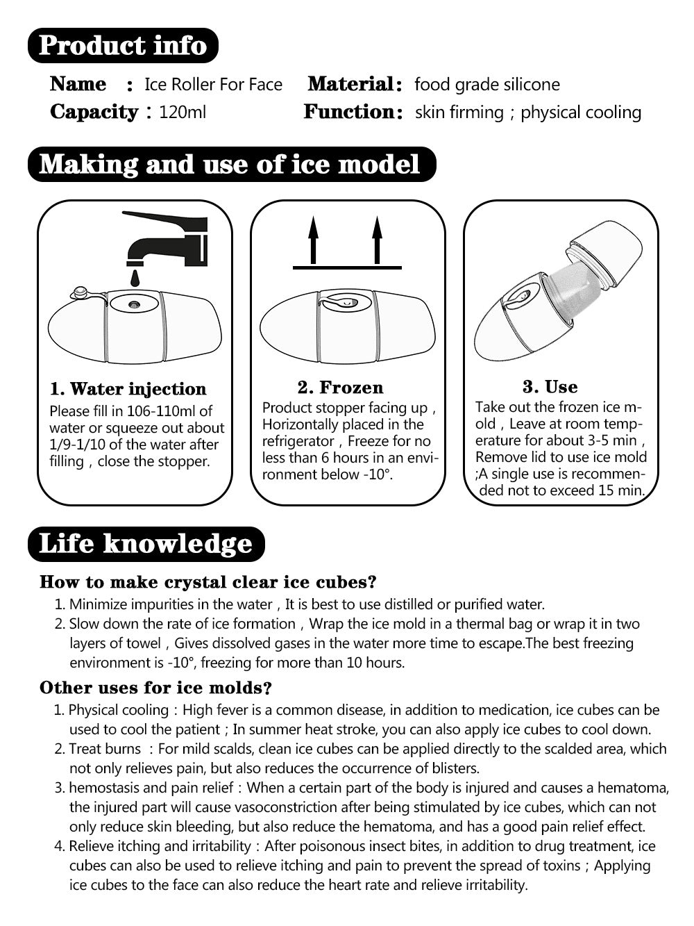 Silicone Ice Face Roller