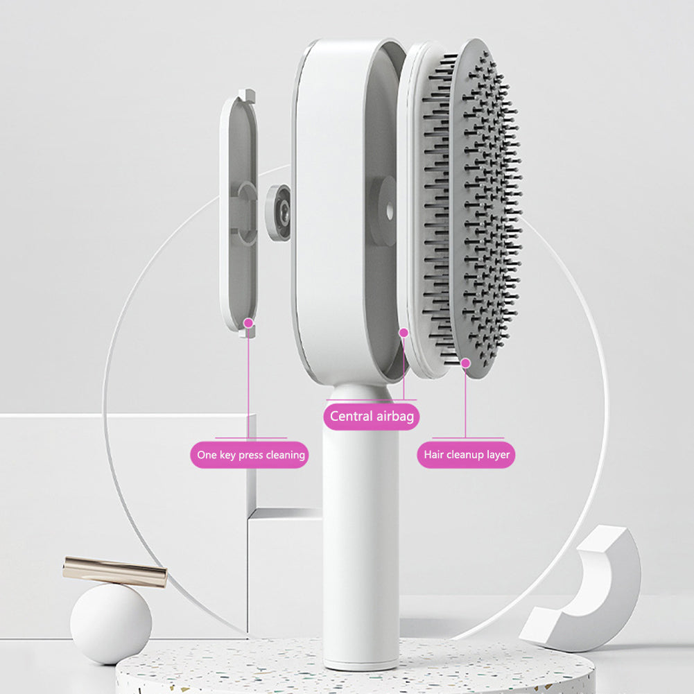 Self-Cleaning Hair Brush - Scalp Massage Detangling Brush for Hair Growth