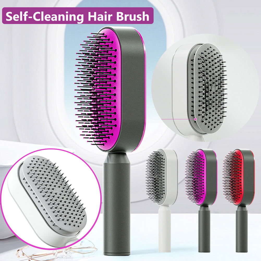 Self-Cleaning Hair Brush - Scalp Massage Detangling Brush for Hair Growth